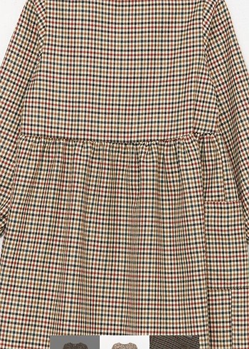 LC Waikiki Düğmeli Uzun Kollu Kız Çocuk Kareli Elbise - Görsel 2