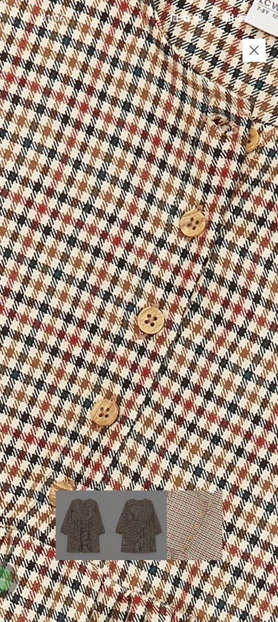 LC Waikiki Düğmeli Uzun Kollu Kız Çocuk Kareli Elbise - Görsel 3