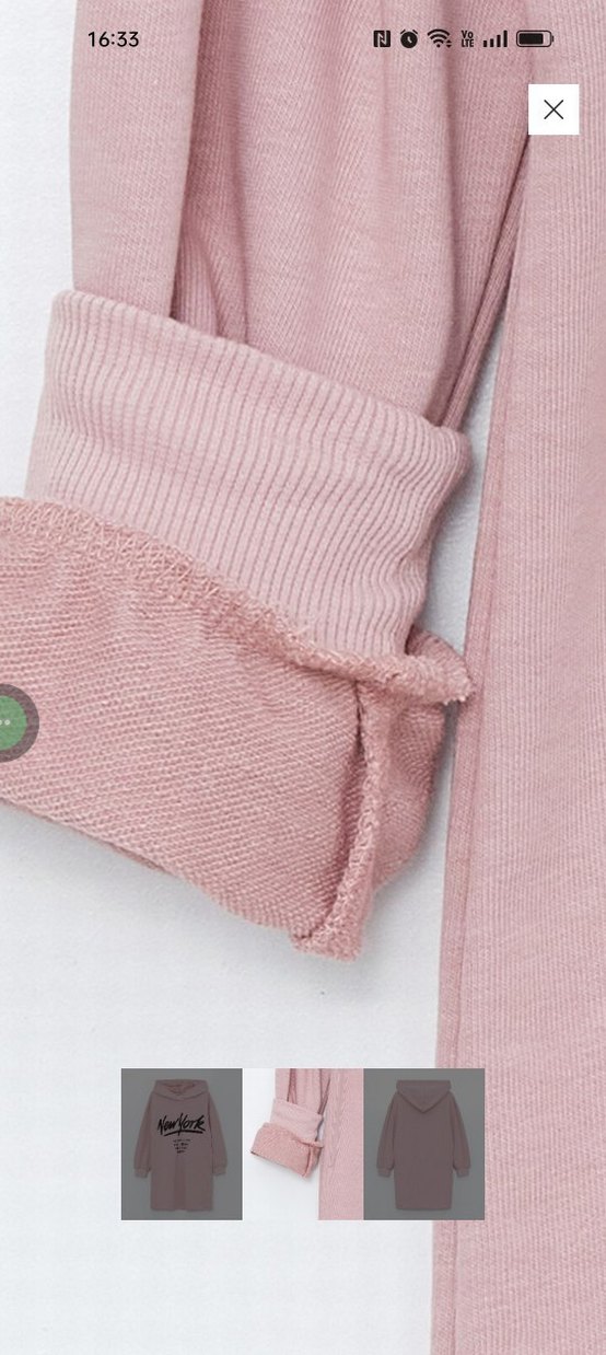 LC Waikiki Pembe Uzun Kollu New York Baskılı Sweat elbise - Görsel 2