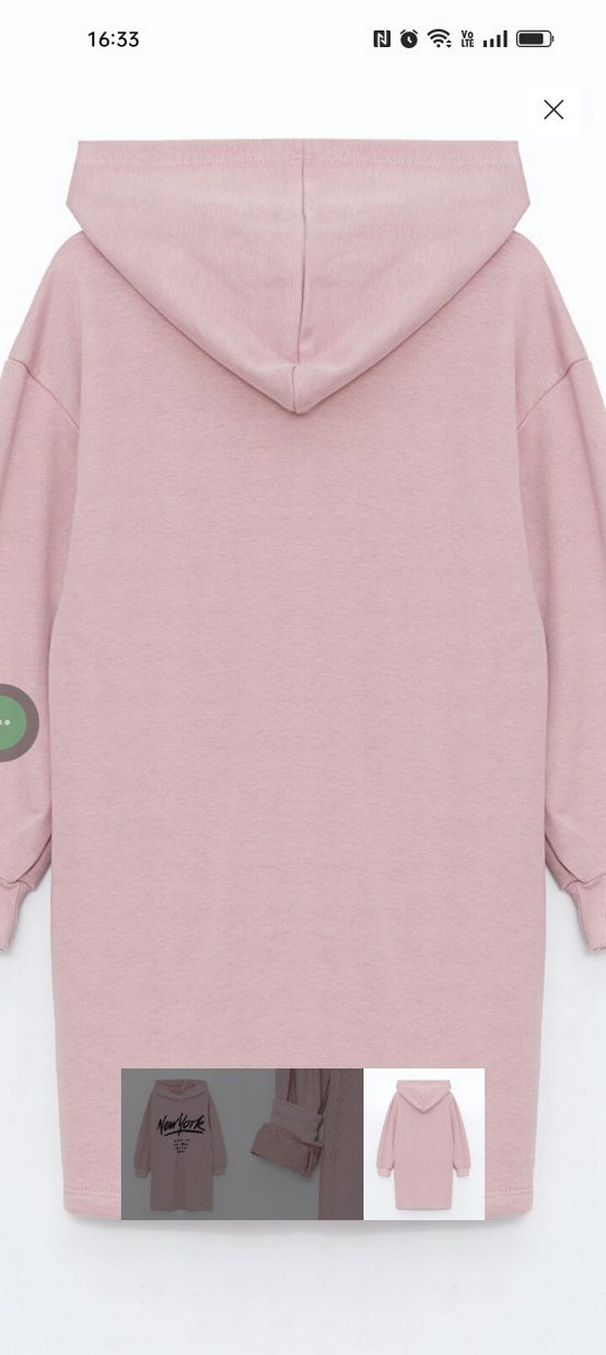 LC Waikiki Pembe Uzun Kollu New York Baskılı Sweat elbise - Görsel 3