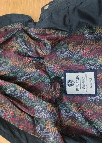 Funfair Erkek Çocuk Lacivert Kapüşonlu Düğmeli yağmurluk - Görsel 6