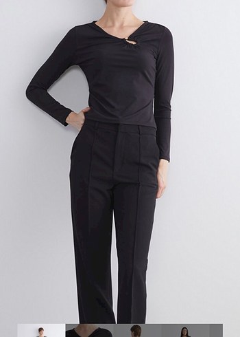 LC Waikiki V Yaka Siyah Kadın Bluz - Görsel 4