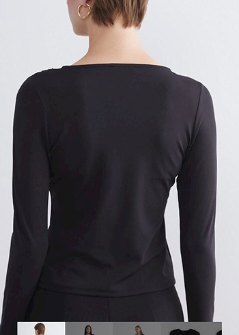 LC Waikiki V Yaka Siyah Kadın Bluz - Görsel 6
