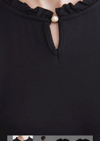 LC Waikiki Siyah Kadın Uzun Kollu Bluz - Görsel 4