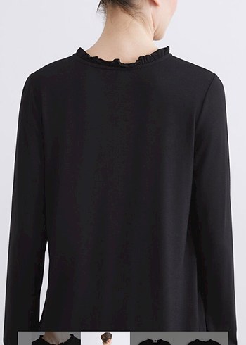 LC Waikiki Siyah Kadın Uzun Kollu Bluz - Görsel 5