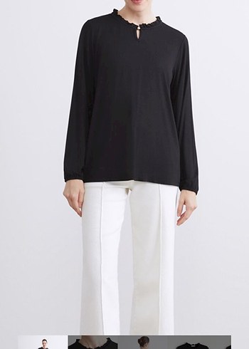 LC Waikiki Siyah Kadın Uzun Kollu Bluz - Görsel 3