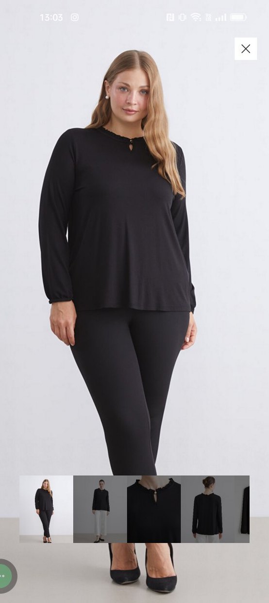 LC Waikiki Siyah Kadın Uzun Kollu Bluz - Görsel 2