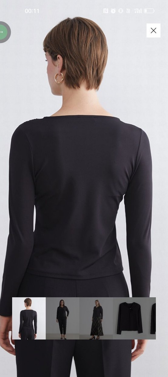 LC Waikiki V Yaka Siyah Kadın Bluz - Görsel 5