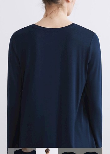 LC Waikiki kadın penye Lacivert Bluz - Görsel 4