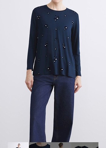 LC Waikiki kadın penye Lacivert Bluz - Görsel 2