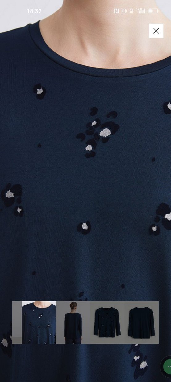 LC Waikiki kadın penye Lacivert Bluz - Görsel 3