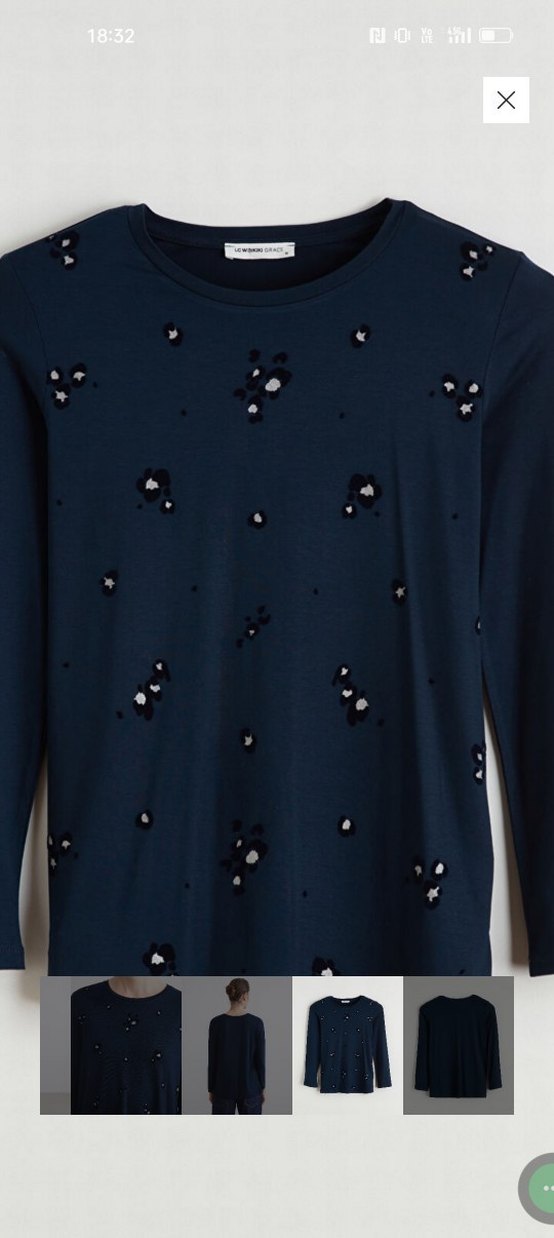 LC Waikiki kadın penye Lacivert Bluz - Görsel 5