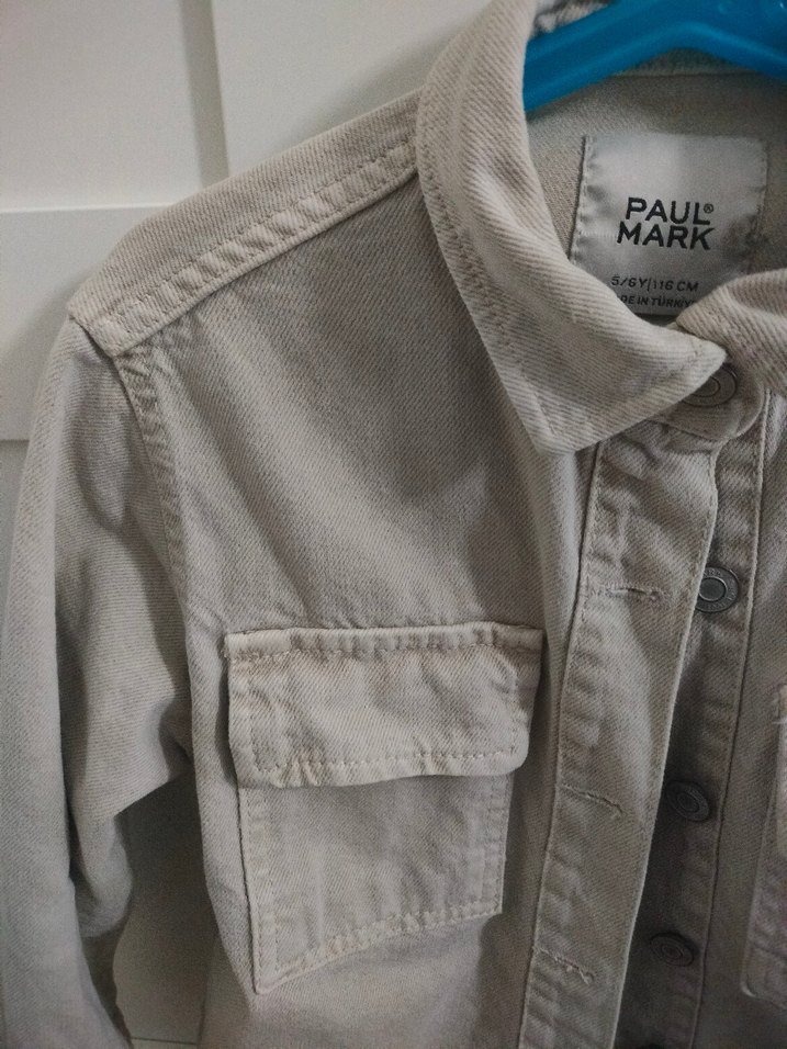 Paulmark Bej Düğmeli erkek Çocuk Kot Ceket - Görsel 4