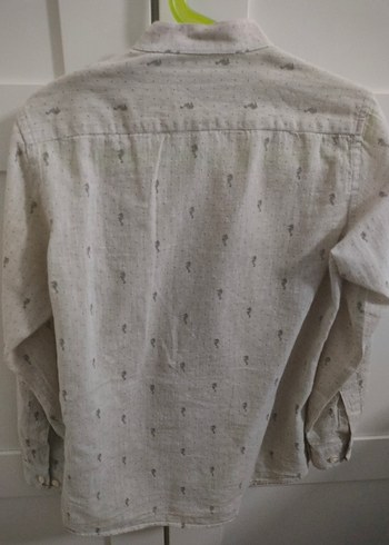 Bej Erkek Çocuk Keten Gömlek - Görsel 6