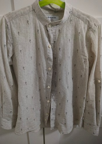 Bej Erkek Çocuk Keten Gömlek - Görsel 2