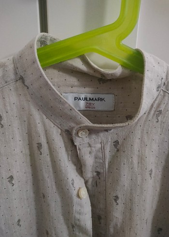 Bej Erkek Çocuk Keten Gömlek - Görsel 4