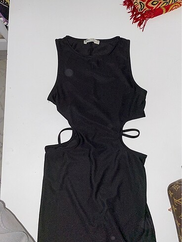 Pull and Bear Siyah mini elbise