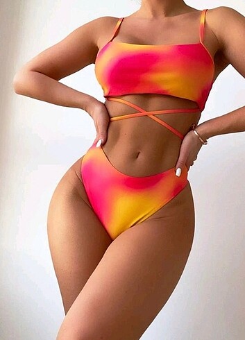 m Beden çeşitli Renk Shein Pareolu Bikini Takımı