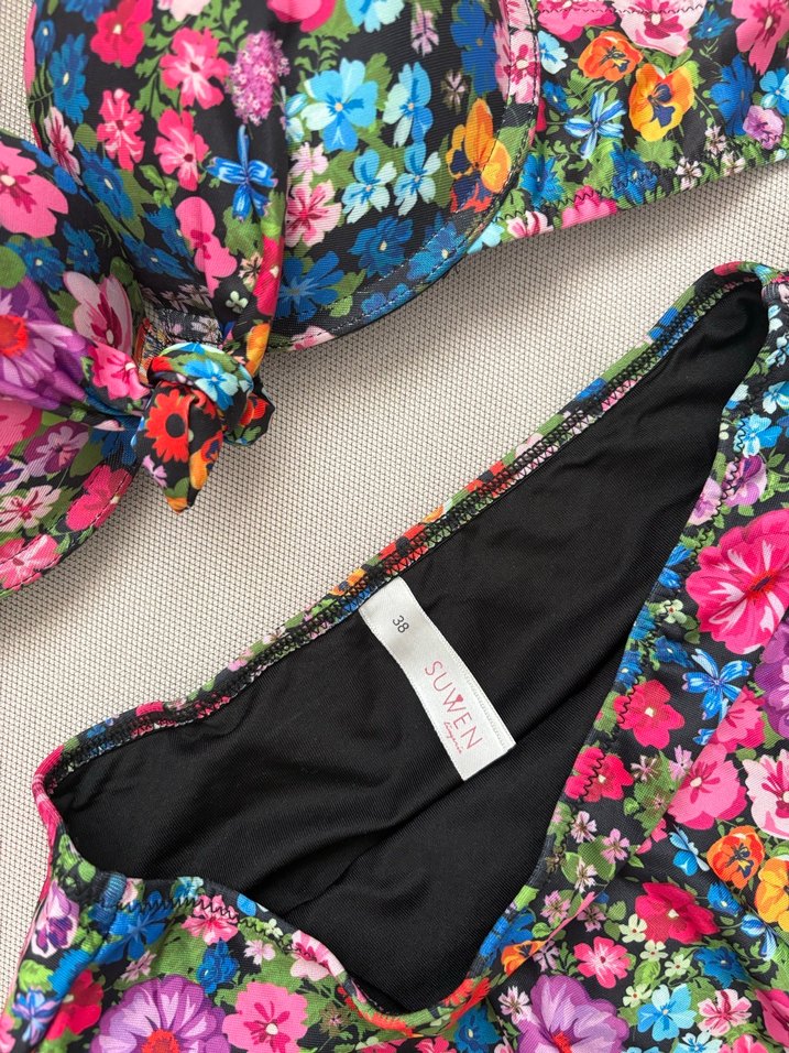 Çiçek Desenli Renkli Mini Bikini Takımı - Görsel 2