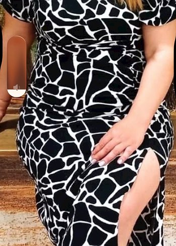 Zebra Desenli Uzun Kadın #elbise #yazlık - Görsel 4