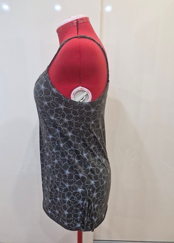 Esprit Gri Desenli Askılı Atlet