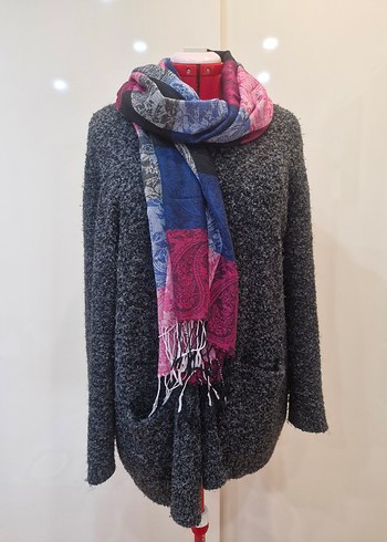 Kadın Çok Renkli Bohem Drapeli Şal - Görsel 3