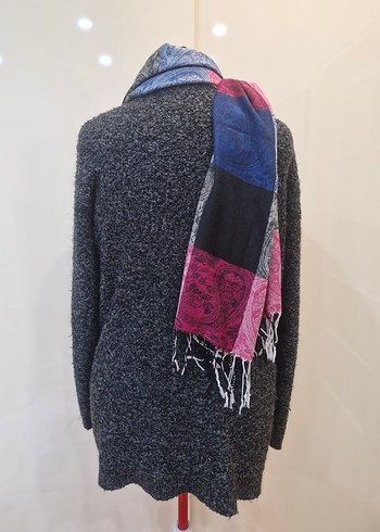 Kadın Çok Renkli Bohem Drapeli Şal - Görsel 4