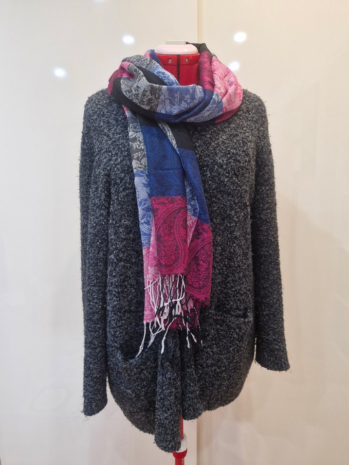 Kadın Çok Renkli Bohem Drapeli Şal - Görsel 3