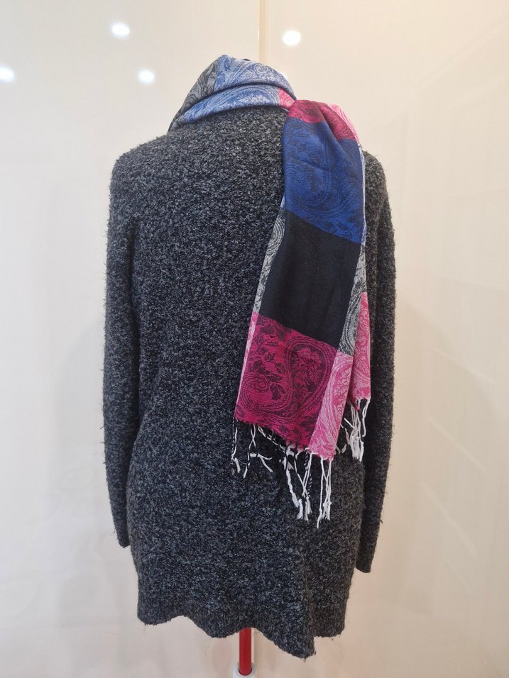 Kadın Çok Renkli Bohem Drapeli Şal - Görsel 4