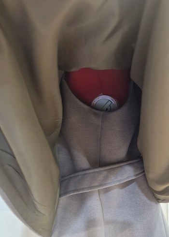 Düğmeli Midi Bej Panço Kaban - Görsel 6