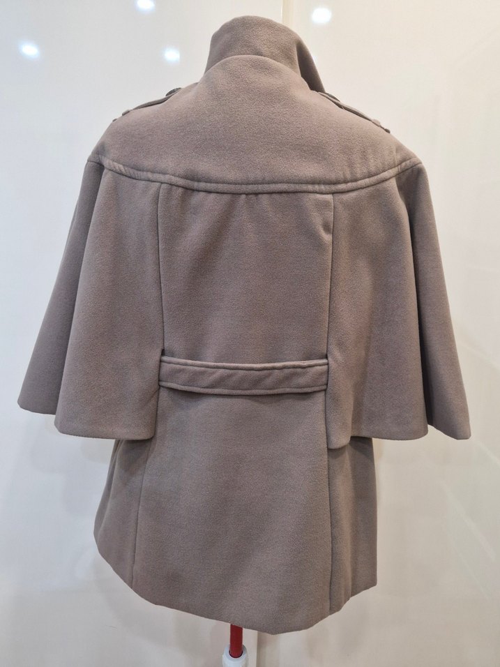 Düğmeli Midi Bej Panço Kaban - Görsel 3