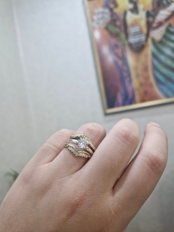 Taş Detaylı Altın Renkli Modern Klasik Çoklu Yüzük - Görsel 2