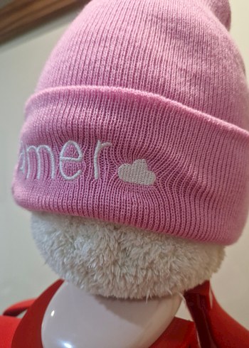 Pembe Triko Kadın Bere - Görsel 2