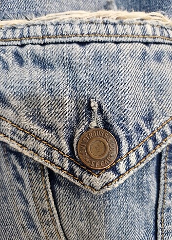 m Beden mavi Renk Levis yırtıklı kot mont