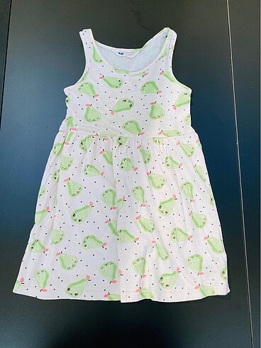 Penye askılı rahat elbise desenli 4-6 yaş hm - Görsel 3