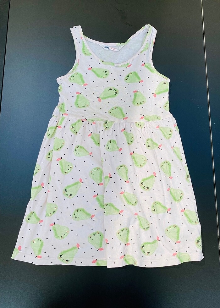 Penye askılı rahat elbise desenli 4-6 yaş hm - Görsel 3