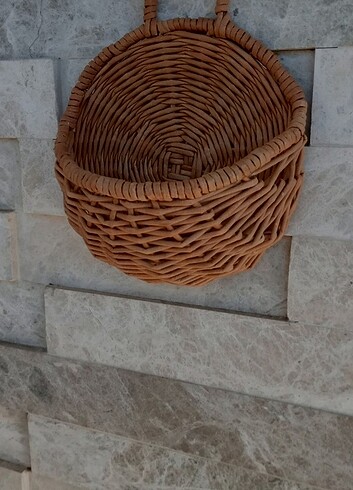Tasarımcı Hasır/ rattan duvar sepeti