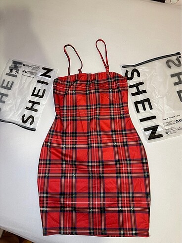 Sheinside Shein ekose elbise
