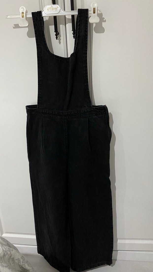 Siyah Bel Detaylı Bol Kesim Kadın Kot Pantolon - Görsel 3