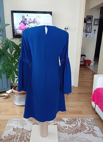 38 Beden mavi Renk Ma - taş elbise 