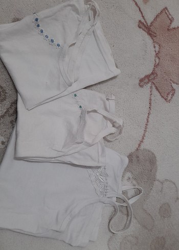 Beyaz Kız Çocuk Atlet Seti - Görsel 6