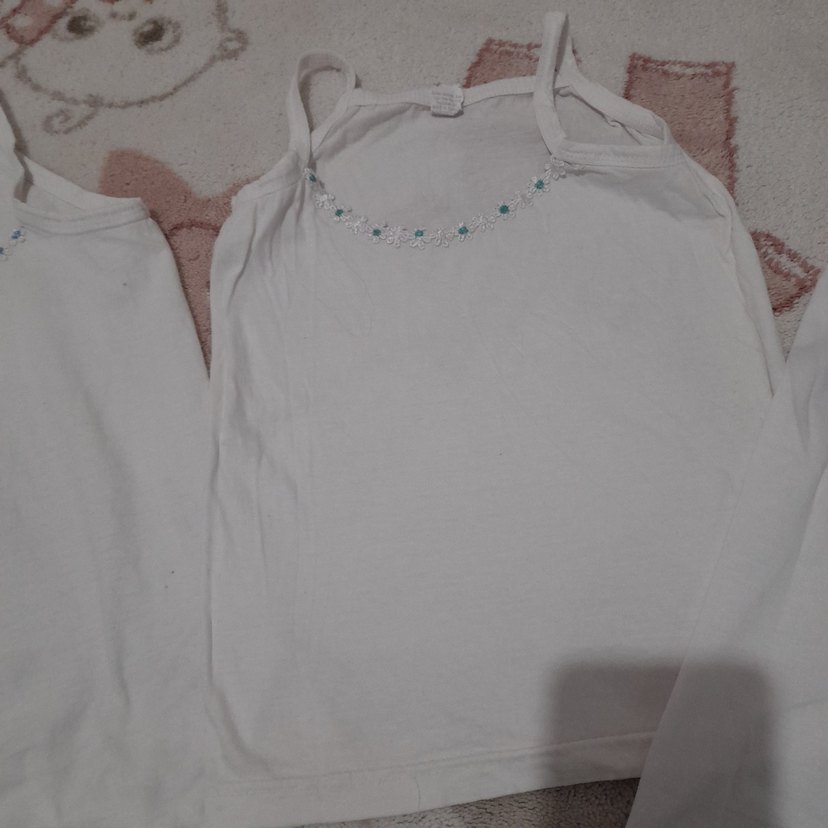 Beyaz Kız Çocuk Atlet Seti - Görsel 3