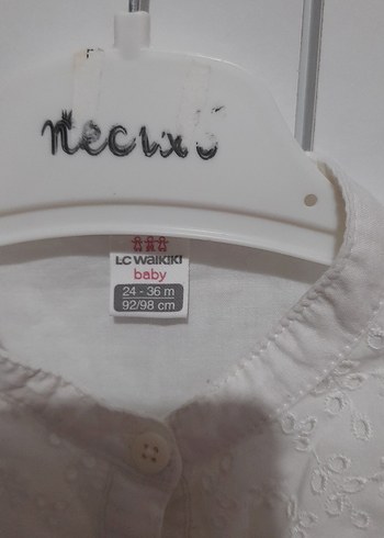 Kız Çocuk Beyaz Nakışlı Uzun Kollu Gömlek - Görsel 4