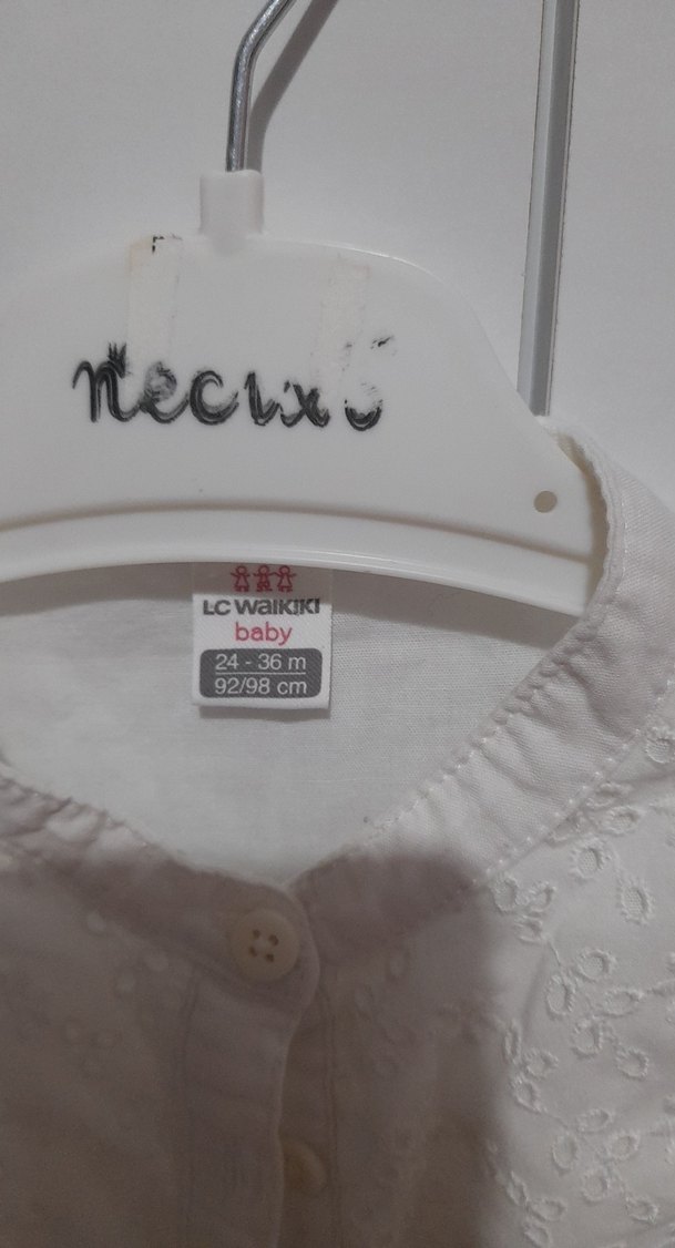 Kız Çocuk Beyaz Nakışlı Uzun Kollu Gömlek - Görsel 4