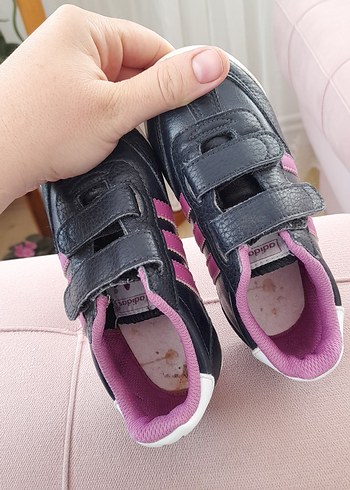 Kız Çocuk Siyah-Pembe Cırt Cırtlı Spor Ayakkabı - Görsel 4