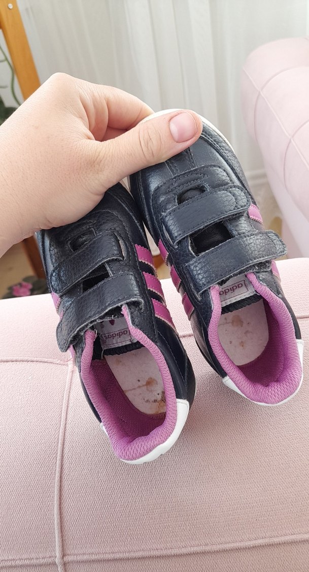 Kız Çocuk Siyah-Pembe Cırt Cırtlı Spor Ayakkabı - Görsel 4