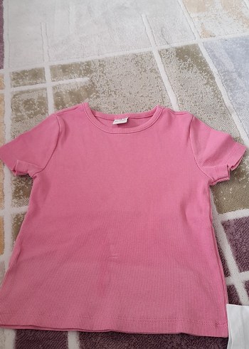 Kız Çocuk Pembe Baskılı Kısa Kollu Tişört - Görsel 3