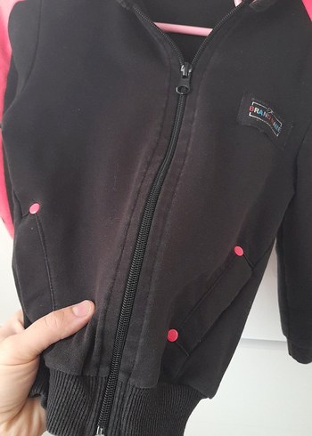 Kız Çocuk Kapüşonlu Fermuarlı Sweatshirt - Görsel 2