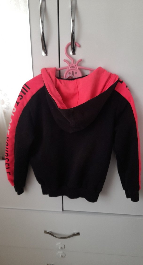 Kız Çocuk Kapüşonlu Fermuarlı Sweatshirt - Görsel 3