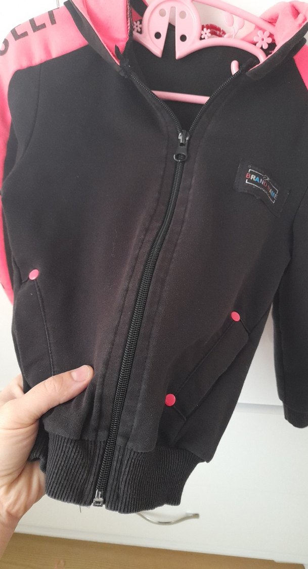 Kız Çocuk Kapüşonlu Fermuarlı Sweatshirt - Görsel 2